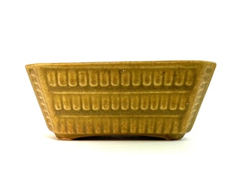 Vintage Brush USA Ceramic Planter, Mustard Yellow Bonsai Pot