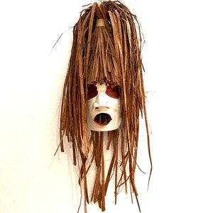 Hand-Carved Makah Nation Mask by Jacob Kinney, Pook Mask, Pook-oops, Northwest Coast Tribe, Tribal Art, Red Cedar Carving, Indigenous Art