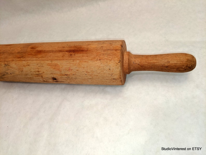 Farmhouse Decor Primitive Country Primitive Wooden Pastry Rolling Pin Farm House VINTAGE DOUGH ROLLER Kitchen Tool Bakery Baker/'s