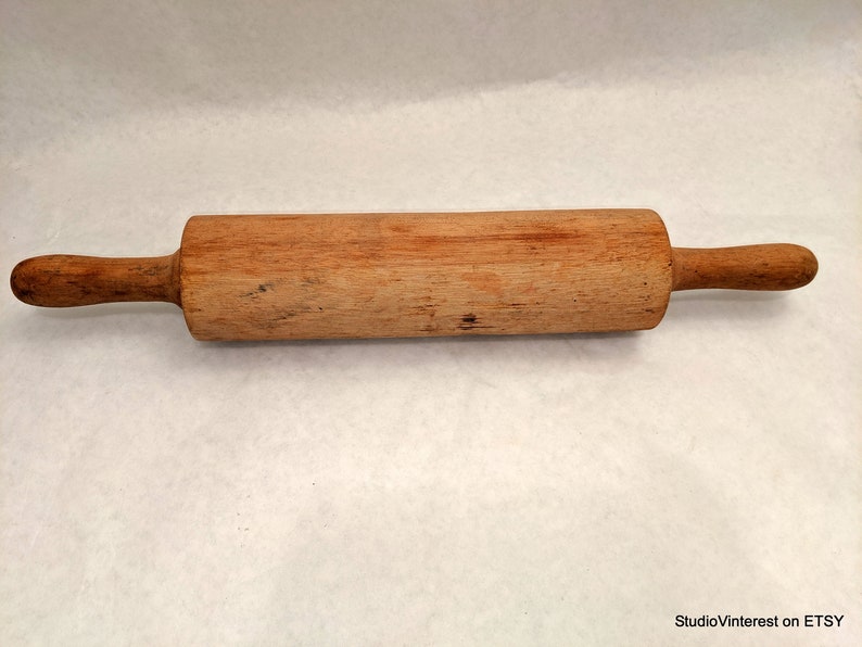 Farmhouse Decor Primitive Country Primitive Wooden Pastry Rolling Pin Farm House VINTAGE DOUGH ROLLER Kitchen Tool Bakery Baker/'s