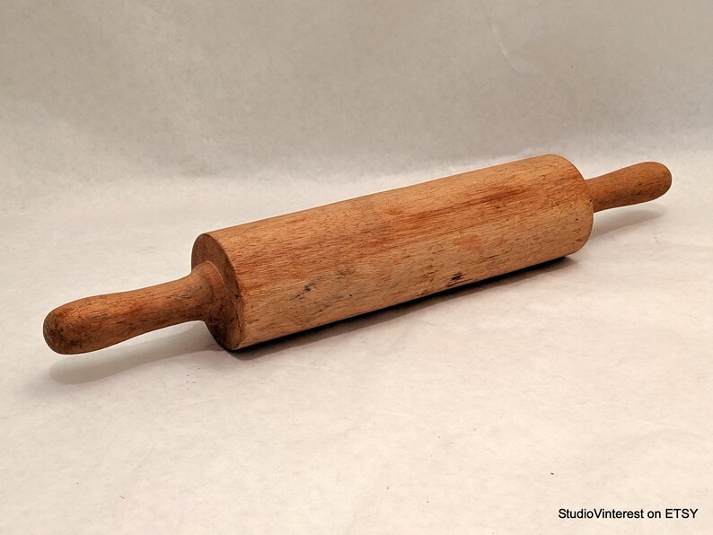 Farmhouse Decor Primitive Country Primitive Wooden Pastry Rolling Pin Farm House VINTAGE DOUGH ROLLER Kitchen Tool Bakery Baker/'s