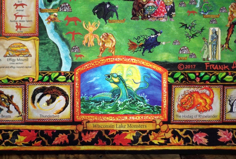 Wisconsin Monsters Myths and Legends Poster Etsy