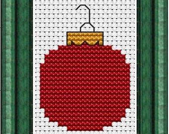 Christmas Bulb - PDF digital counted cross stitch pattern holiday or Xmas ornament pattern PDF download, DIY