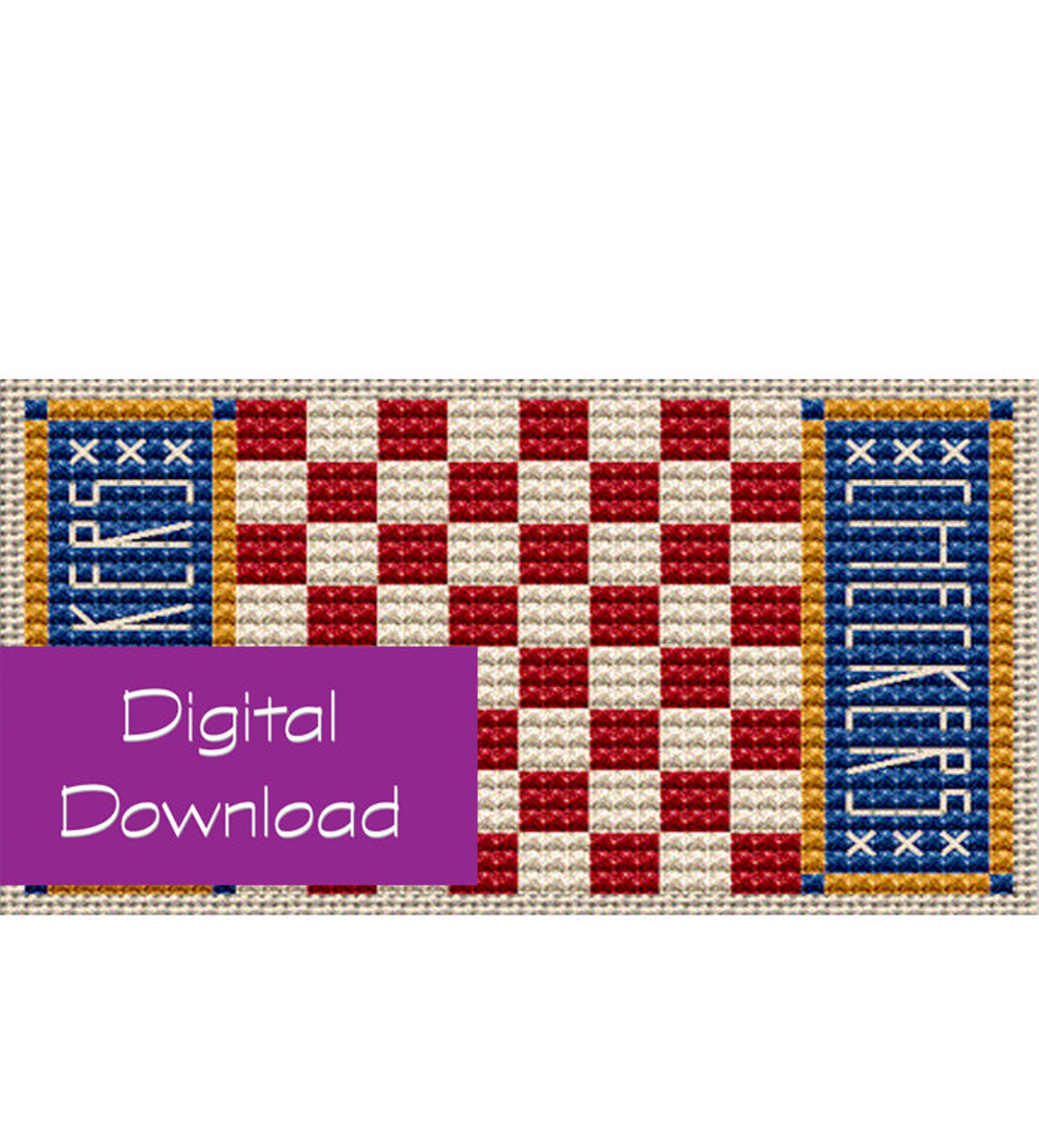 Checkers PDF DIGITAL Cross Stitch Pattern Chckers Pattern Etsy