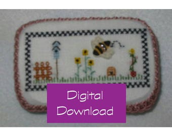 Summer Garden - PDF digital counted cross stitch pattern, garden pattern, bee pattern, flower patterns, PDF download, DIY