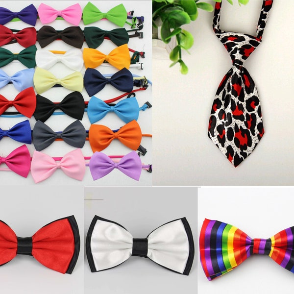 Dog Cat Bow Tie Adjustable Necktie Collar UK Bowtie Pet Accessories Christmas Gift Xmas