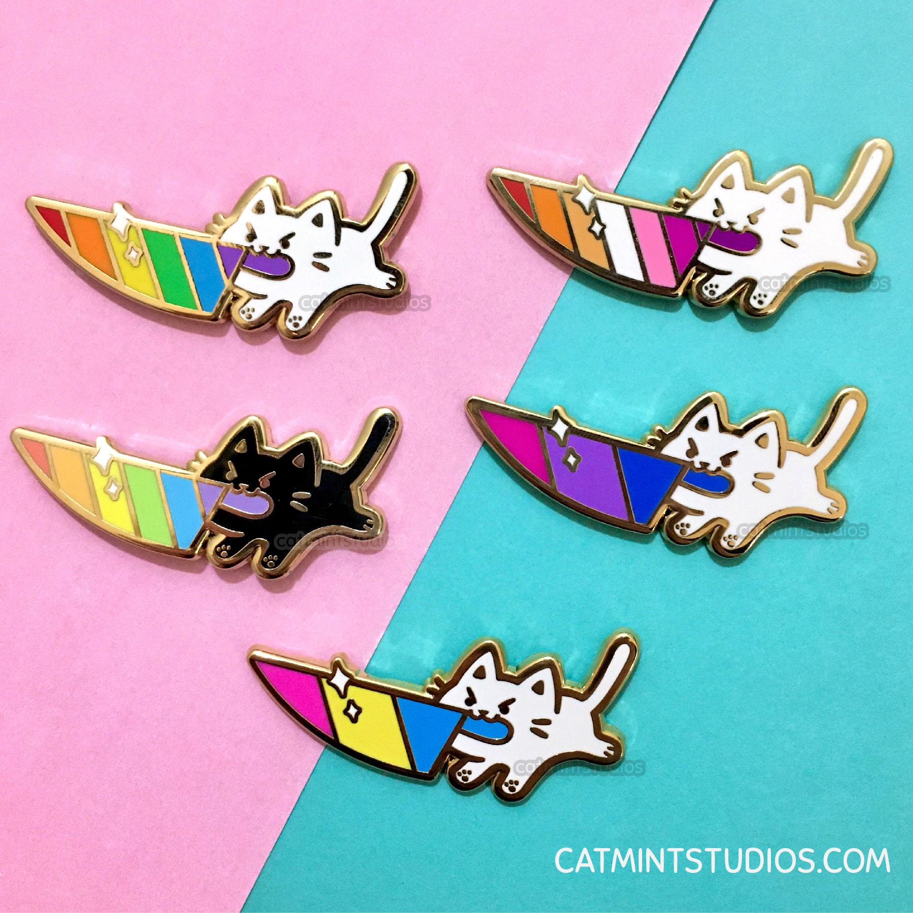 Pride Stabby Cat Hard Enamel Pins Be Gay Do Crime LGBT Etsy