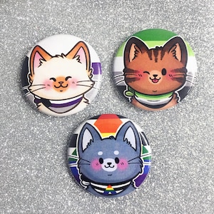 Pride Kitties Buttons 1.5 in Cute Cats Pride Flag Pinback Button Set LGBT LGBTQ LGBTQIA image 5