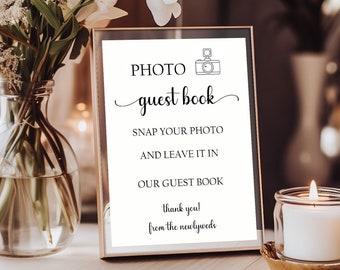 Photo Guest Book Sign Template, Photo Guestbook, Guestbook Sign, Snap It Shake It Sign It Sign, Wedding Sign, DIY Wedding Sign