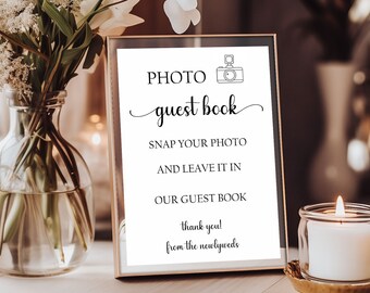 photo guest book sign digital photo guestbook sign snap it shake it wedding sign digital