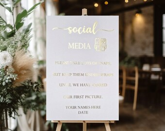 Social media sign Unplugged ceremony welcome sign template, wedding printable no devices sign, crossed no phones cameras, unplugged ceremony