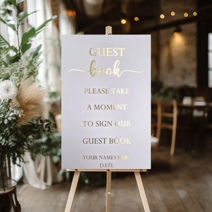 Guest Book Sign Wedding GuestBook Sign Wedding Decor Foil Wedding Signs Gold Wedding Signs Sign Our Guest Book