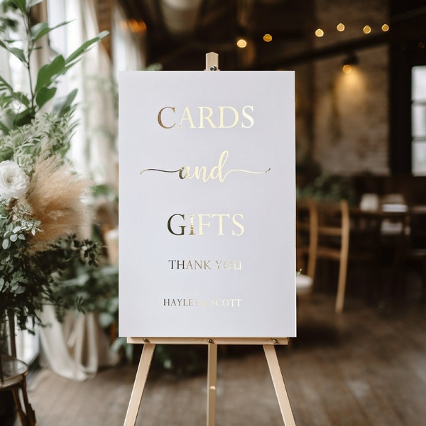 Cards and Gifts Sign Gold Foil Card Sign Gold Wedding Decor Gold Wedding Postbox Sign Gold Wedding Decor Post Box Sign gokd wedding sign
