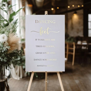 Gold Dancing Feet Sign Gold Flip Flop Sign Gold Foil Wedding Sign Rose Gold Flip Flop Basket Sign