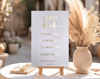 Foliebord bruiloft gastenboek: elegant bruiloftsdecor