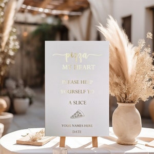 Pizza Table Sign Wedding Pizza Sign Help Yourself To Pizza Wedding Decor