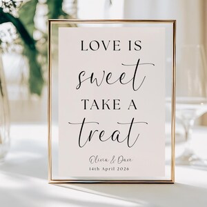 Love is Sweet Foil Wedding Sign: Dessert Table Decor image 3