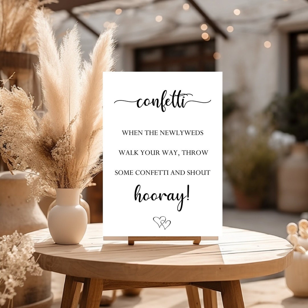 Confetti Sign Printable Wedding Confetti Sign Throw Confetti Sign ...