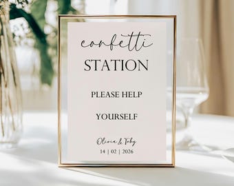 Foil Confetti Wedding Sign: Elegant Wedding Decor Gold Confetti Sign Silver Confetti Sign
