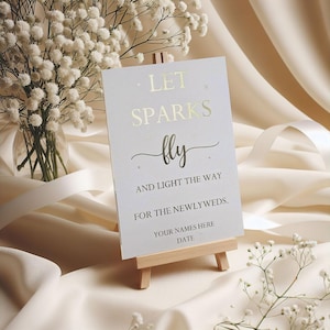 Let love sparkle sparkler sign  sparkler send off light the way foil sign wedding sign wedding exit send off Wedding Decor let sparks fly