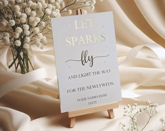 Panneau d'envoi scintillant en aluminium : Let Love Sparkle, décoration de mariage