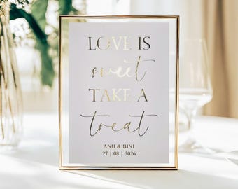 Love is Sweet Folie Trouwbord: Desserttafeldecoratie