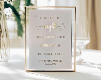 金箔グロースティックウェディングサイン：ダンスフロアを明るく照らします