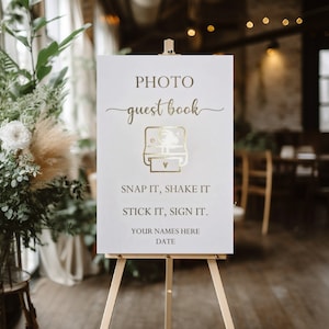 Photo Guest Book Sign, Photo Guestbook, Guestbook Sign, Snap It Shake It Sign It Sign,Wedding Sign,Foil Wedding Sign Foto Gästebuch Schild