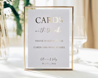 Gold Foil Cards and Gifts Sign: Elegant Wedding Decor