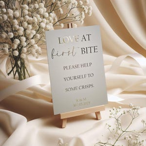 Personalized Wedding Crisp Bar Sign: Elegant Gold Foil Decor