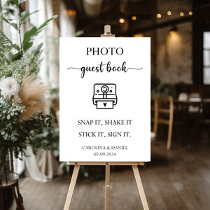 Photo Guest Book Sign, Photo Guestbook, Guestbook Sign, Snap It Shake It Sign It Sign,Wedding Sign,Foil Wedding Sign Foto Gästebuch Schild image 2