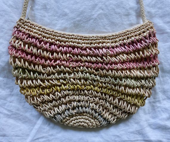 Woven Sisal Half Moon Bag