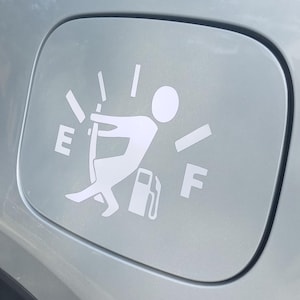 no gas, low fuel, funny decal, funny car sticker, bumper sticker, car sticker, sticker, best car sticker, car decal, trending, vinyl decal,