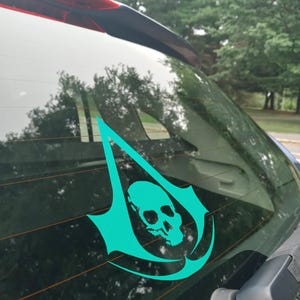 Creed Black Flag Skull Vinyl Decal Sticker, Gaming Symbol, Multiple Colors bild 5
