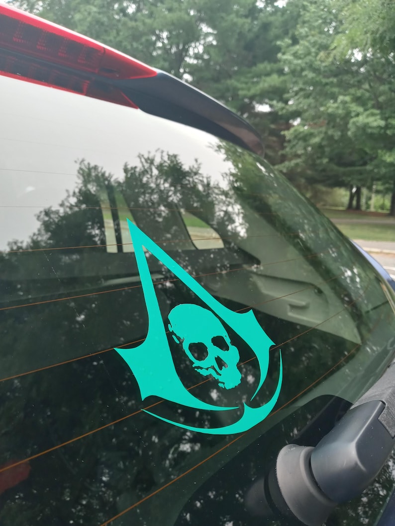 Creed Black Flag Skull Vinyl Decal Sticker, Gaming Symbol, Multiple Colors bild 5