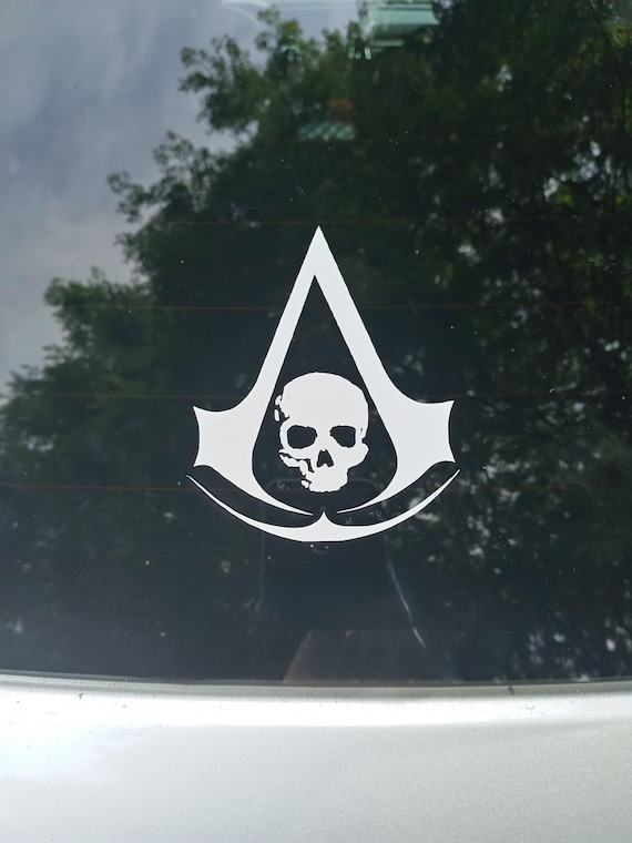 Creed Black Flag Skull Vinyl Decal Sticker, Gaming Symbol, Multiple Colors