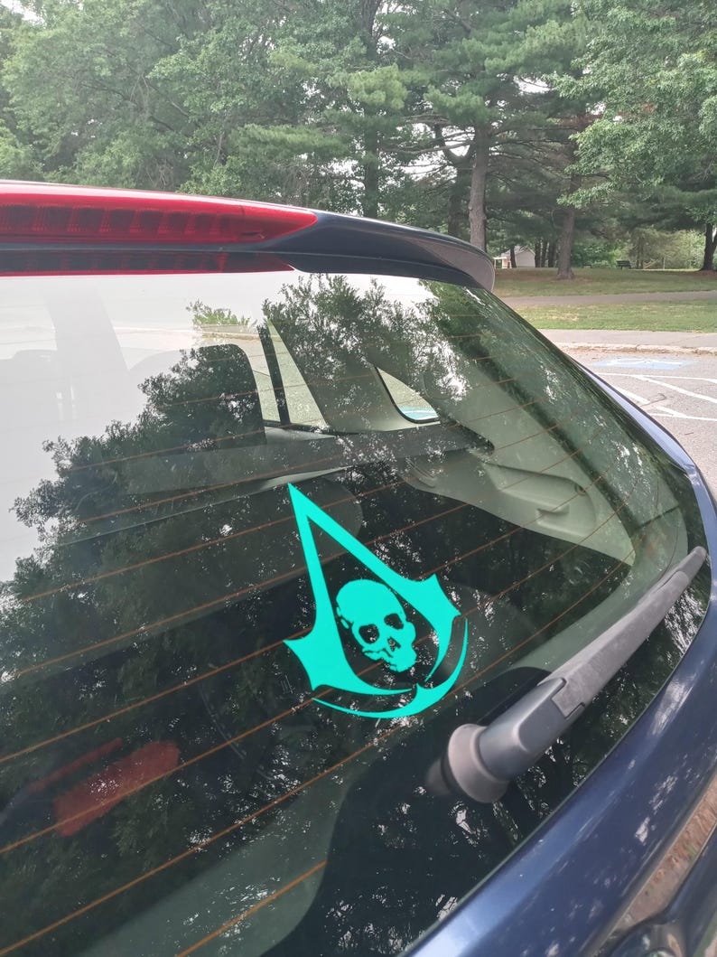 Creed Black Flag Skull Vinyl Decal Sticker, Gaming Symbol, Multiple Colors bild 6