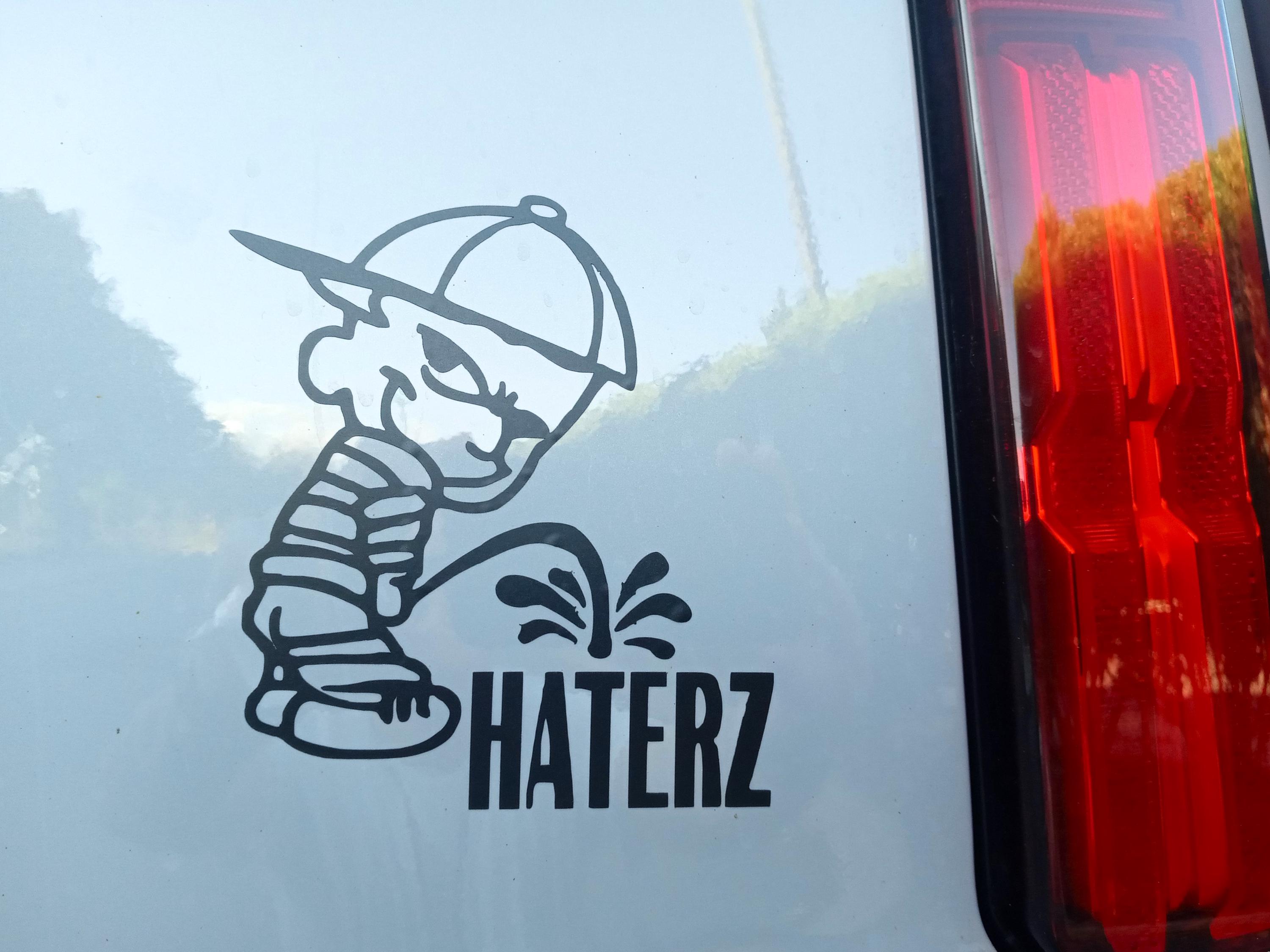 JDM Decal, P on Haterz Decal, No Haterz Bumer Sticker, Car Decal, Funny Bumper Sticker, Cool Bumper Sticker, Haterz Sticker, Car Sticker,
