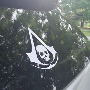 Creed Black Flag Skull Vinyl Decal Sticker, Gaming Symbol, Multiple Colors bild 3