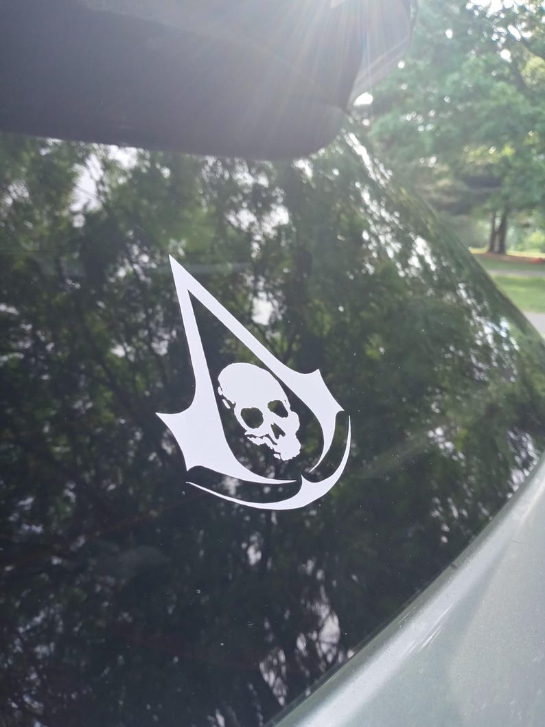 Creed Black Flag Skull Vinyl Decal Sticker, Gaming Symbol, Multiple Colors bild 3