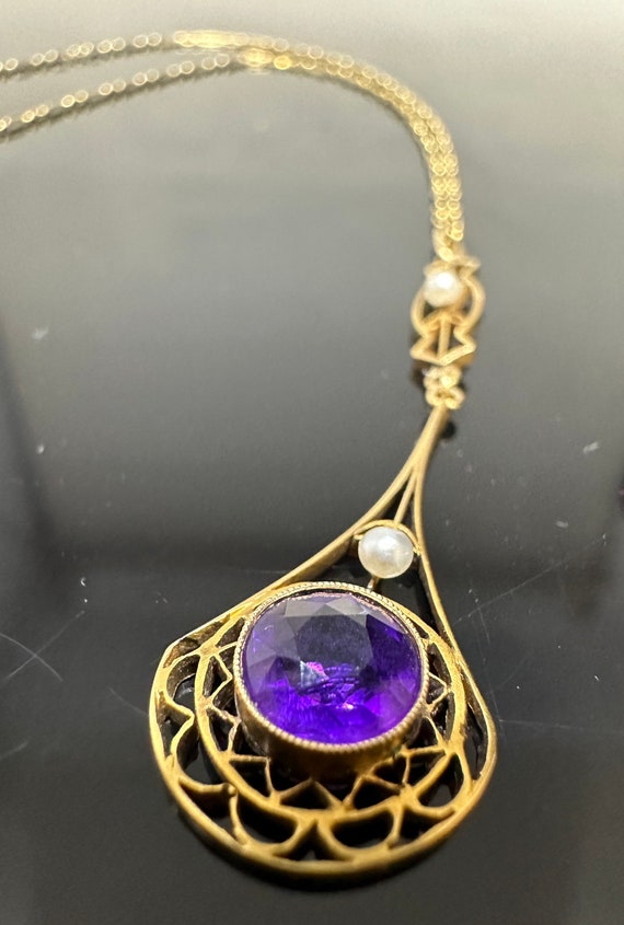 Beautiful Amethyst 14k Gold Necklace/Pendant