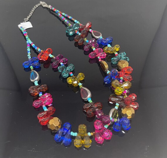 Cute Multi Color Double Lined Necklace - image 5