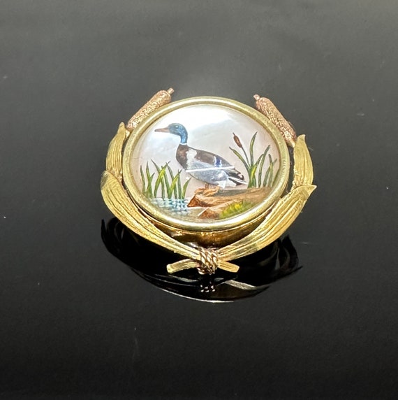 Antique 14k Gold Duck Brooch - image 2
