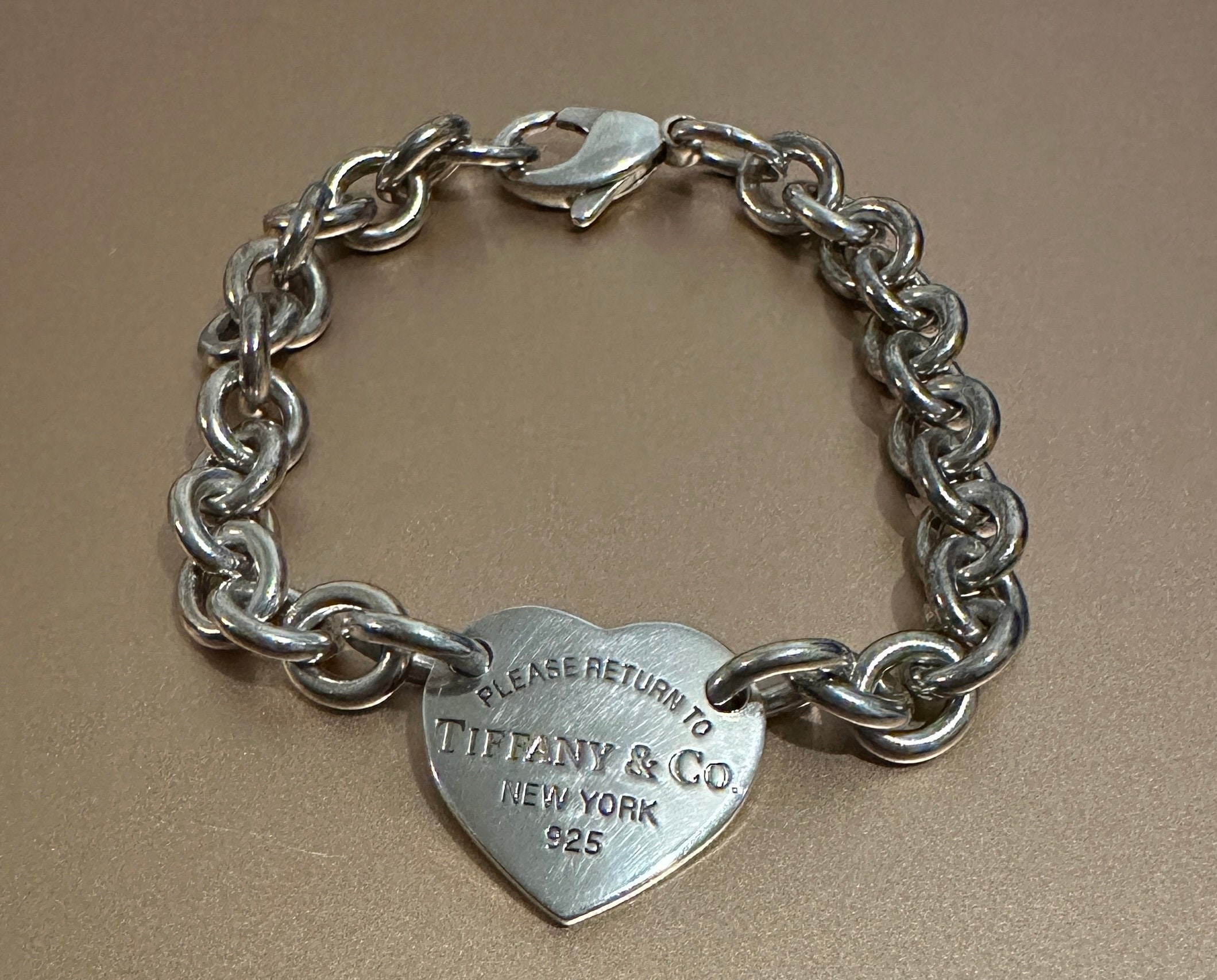Tiffanys and Co Sterling Silver Heart Bracelet - Etsy