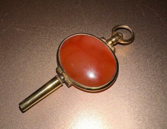 Victorian 14k Gold Carnelian Fob/Pendant - image 1