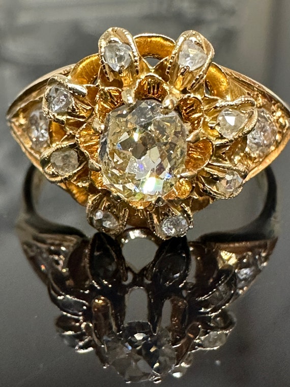 Antique VICTORIAN 14k Gold & Diamond Ring