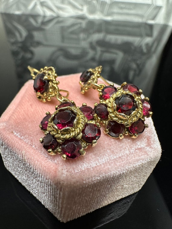 Victorian Revival 14k & Garnet Earrings