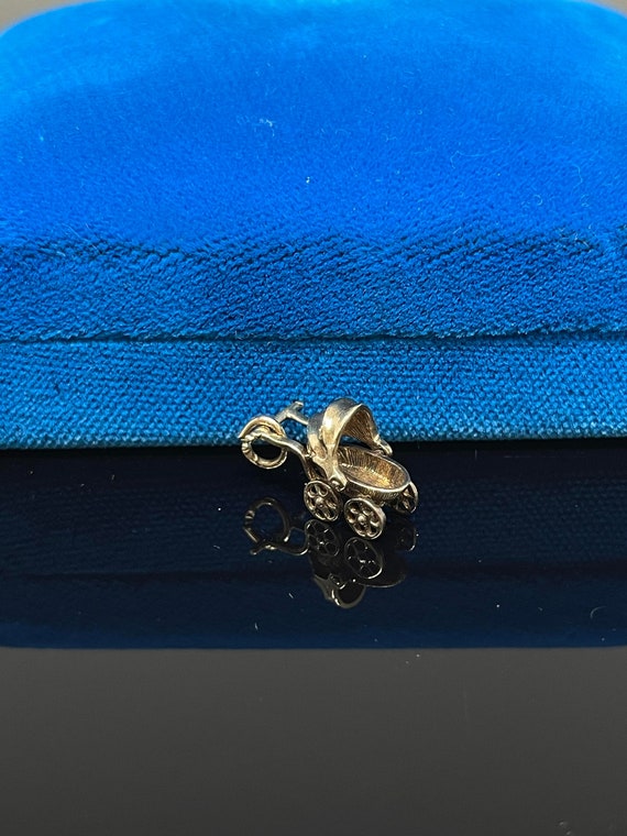 14k Baby Carriage Charm
