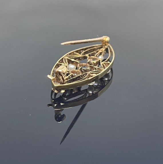 14k Gold Peridot & Pearl Pin/Pendant - image 6
