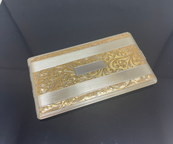 gold plated cigarette case Sterling Silver & Gold Plated Cigarette Case